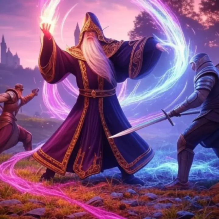 Dynamiczna scena bitewna z udziałem bohaterów Dragonheir: Silent Gods